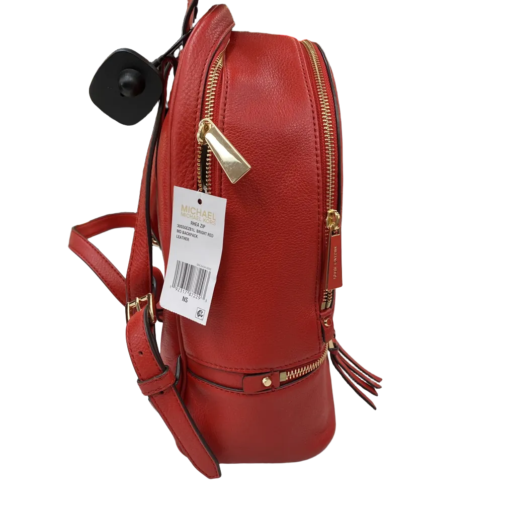 Backpack Designer By Michael Kors in Red Size: Medium