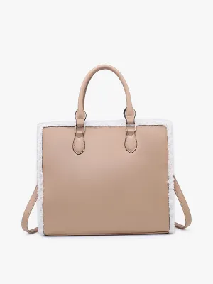 Bevin Vegan Sherpa Trim Tote