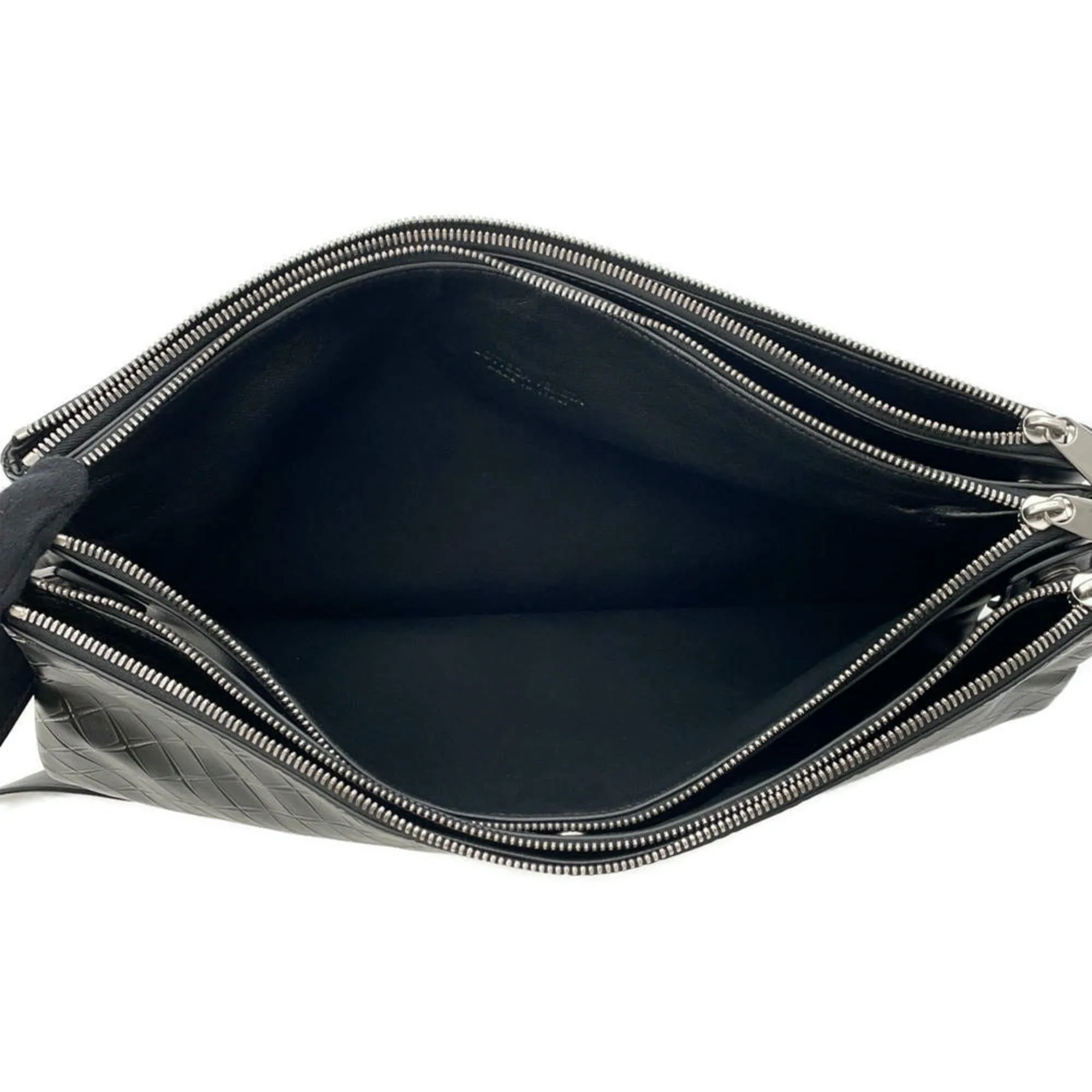 Bottega Veneta Intrecciato Leather Messenger Bag Shoulder Bag (Pre-Owned)