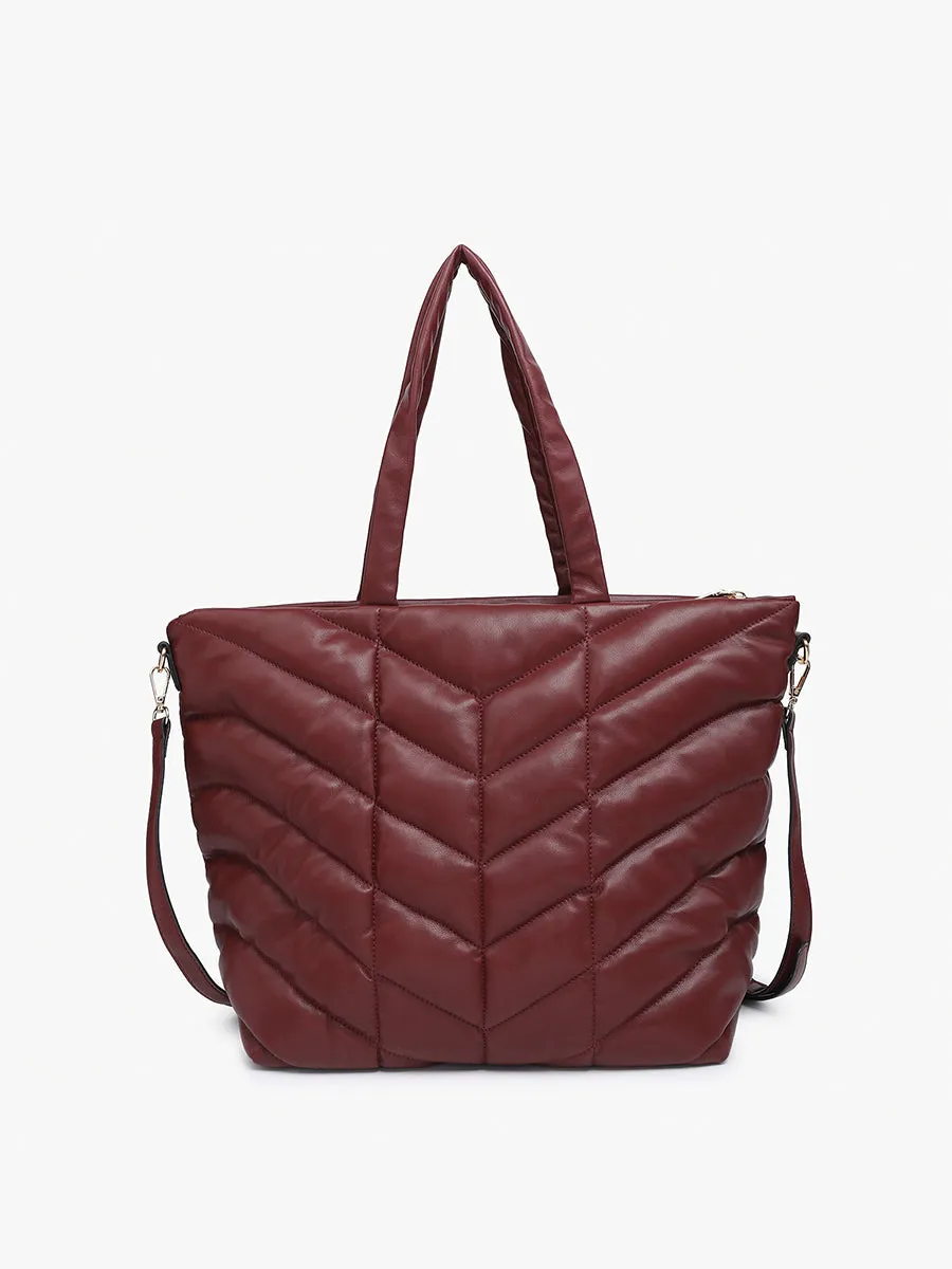 Brinley Vegan Quilted Chevron Tote
