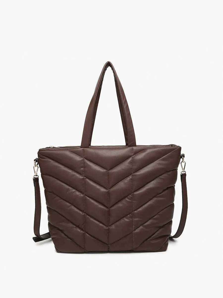 Brinley Vegan Quilted Chevron Tote