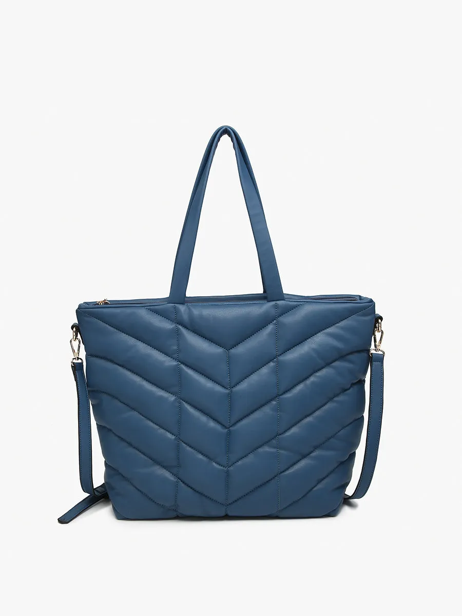 Brinley Vegan Quilted Chevron Tote