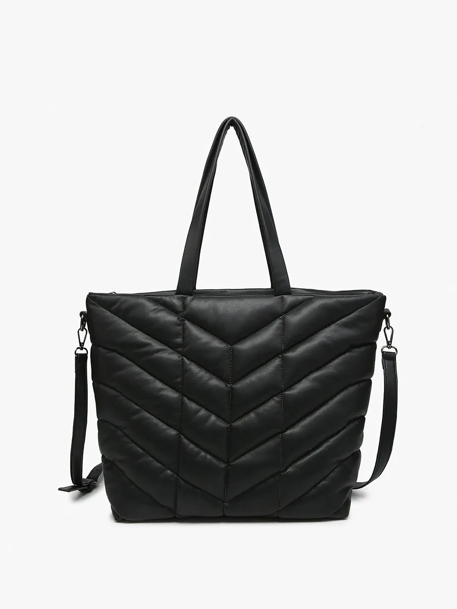 Brinley Vegan Quilted Chevron Tote