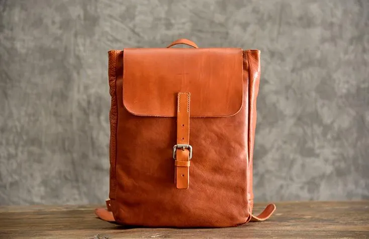 Brown Leather Mens Women Backpack Satchel Backpack School Backpack for men