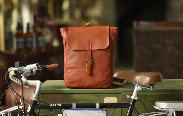 Brown Leather Mens Women Backpack Satchel Backpack School Backpack for men