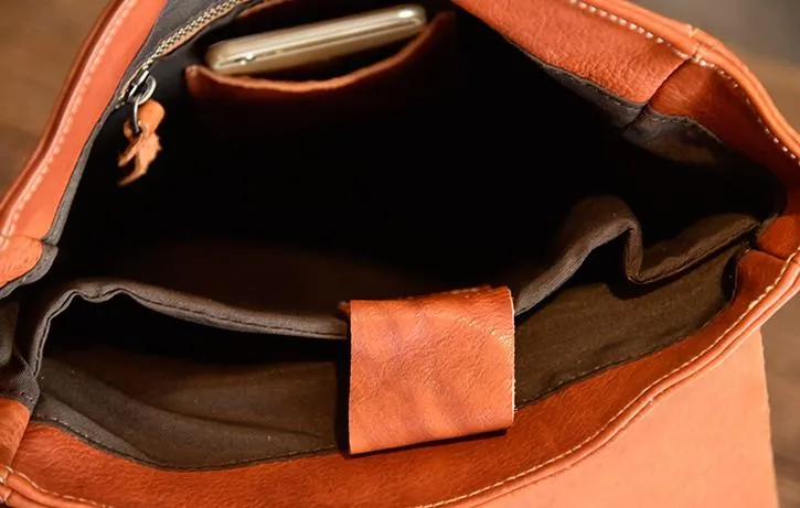 Brown Leather Mens Women Backpack Satchel Backpack School Backpack for men