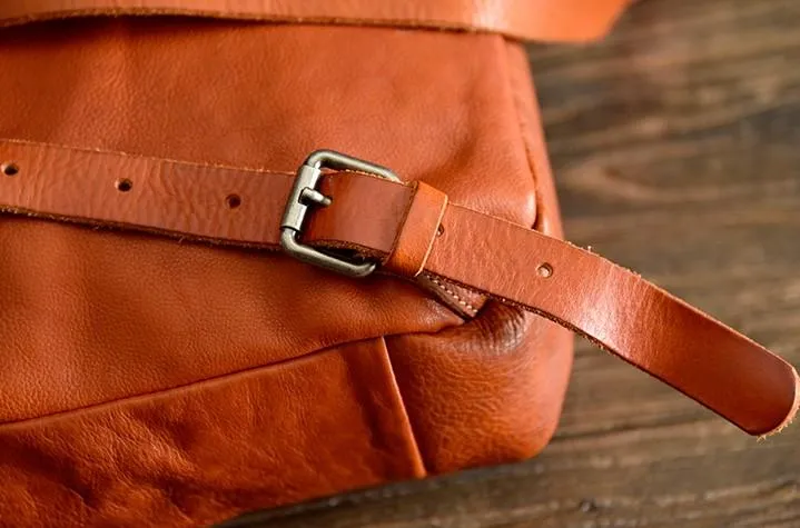 Brown Leather Mens Women Backpack Satchel Backpack School Backpack for men