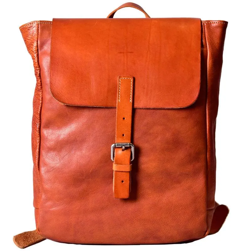 Brown Leather Mens Women Backpack Satchel Backpack School Backpack for men