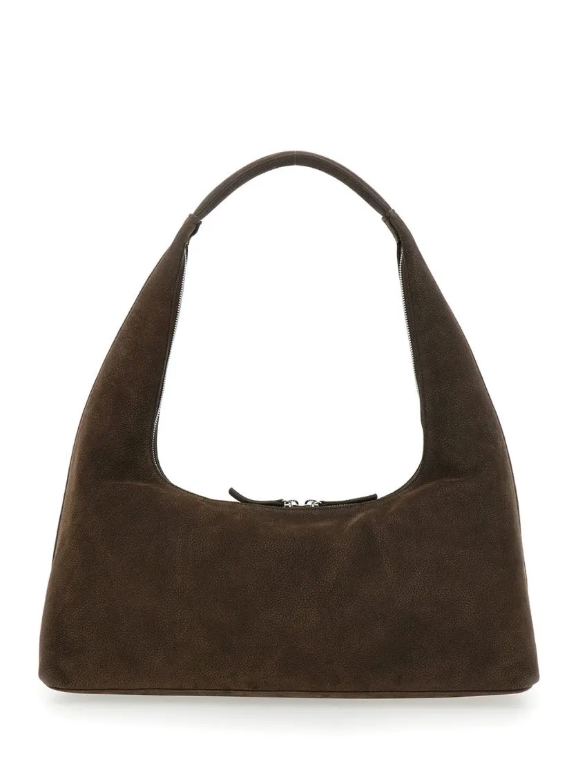 Brown Shoulder Bag With Logo Lettering