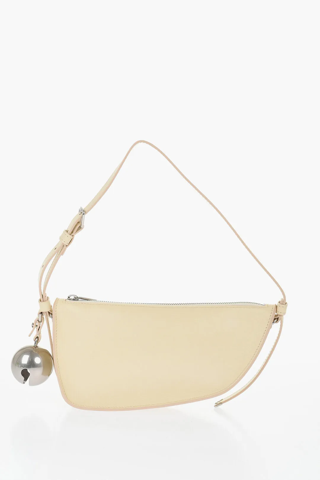 Burberry Leather Shield Sling Shoulder Bag With Silver-Tone Charm