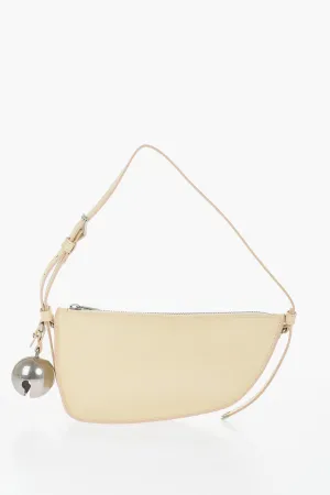 Burberry Leather Shield Sling Shoulder Bag With Silver-Tone Charm