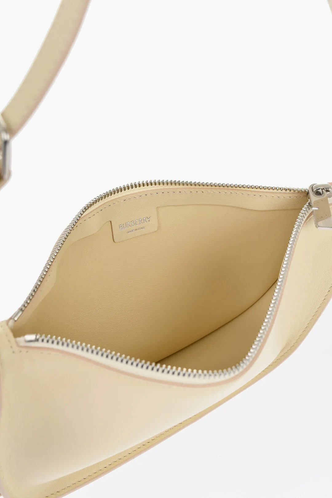 Burberry Leather Shield Sling Shoulder Bag With Silver-Tone Charm