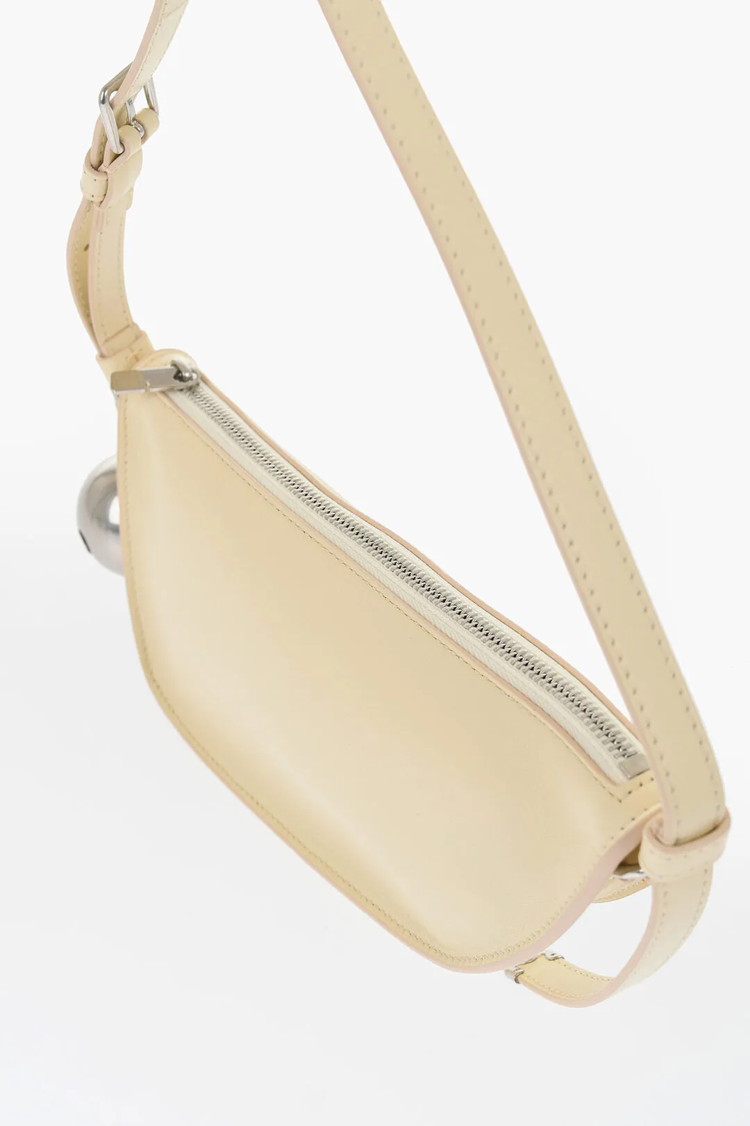 Burberry Leather Shield Sling Shoulder Bag With Silver-Tone Charm