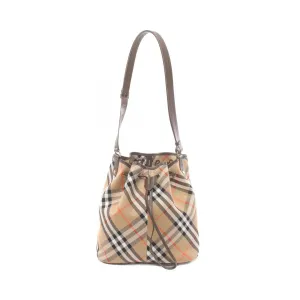 Burberry Vintage Check Canvas Leather Shoulder Bag