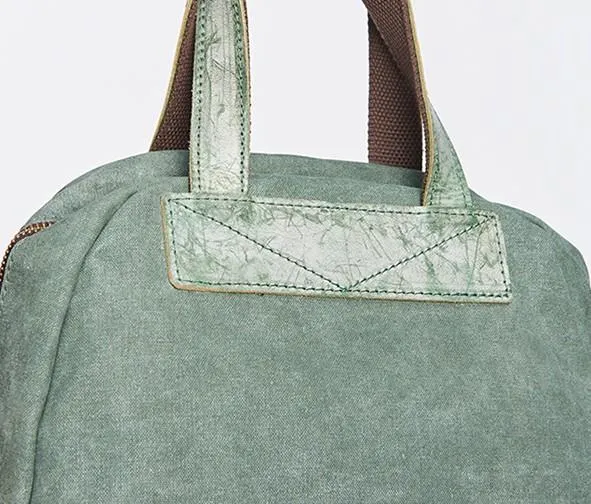 Canvas Green Women Cool Backpack Canvas Travel Bag Canvas Handbag for Women