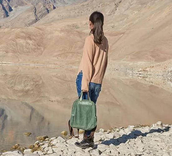 Canvas Green Women Cool Backpack Canvas Travel Bag Canvas Handbag for Women