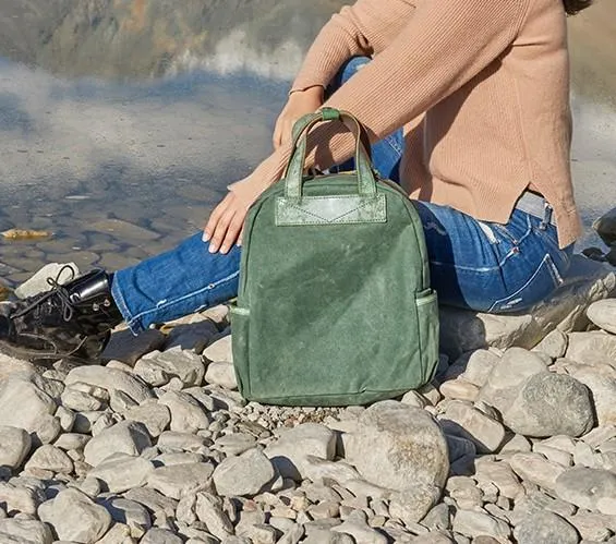 Canvas Green Women Cool Backpack Canvas Travel Bag Canvas Handbag for Women