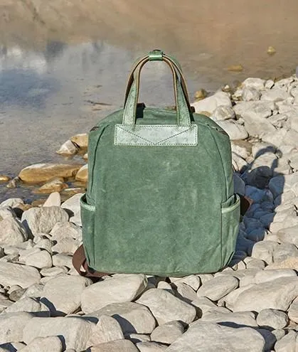 Canvas Green Women Cool Backpack Canvas Travel Bag Canvas Handbag for Women
