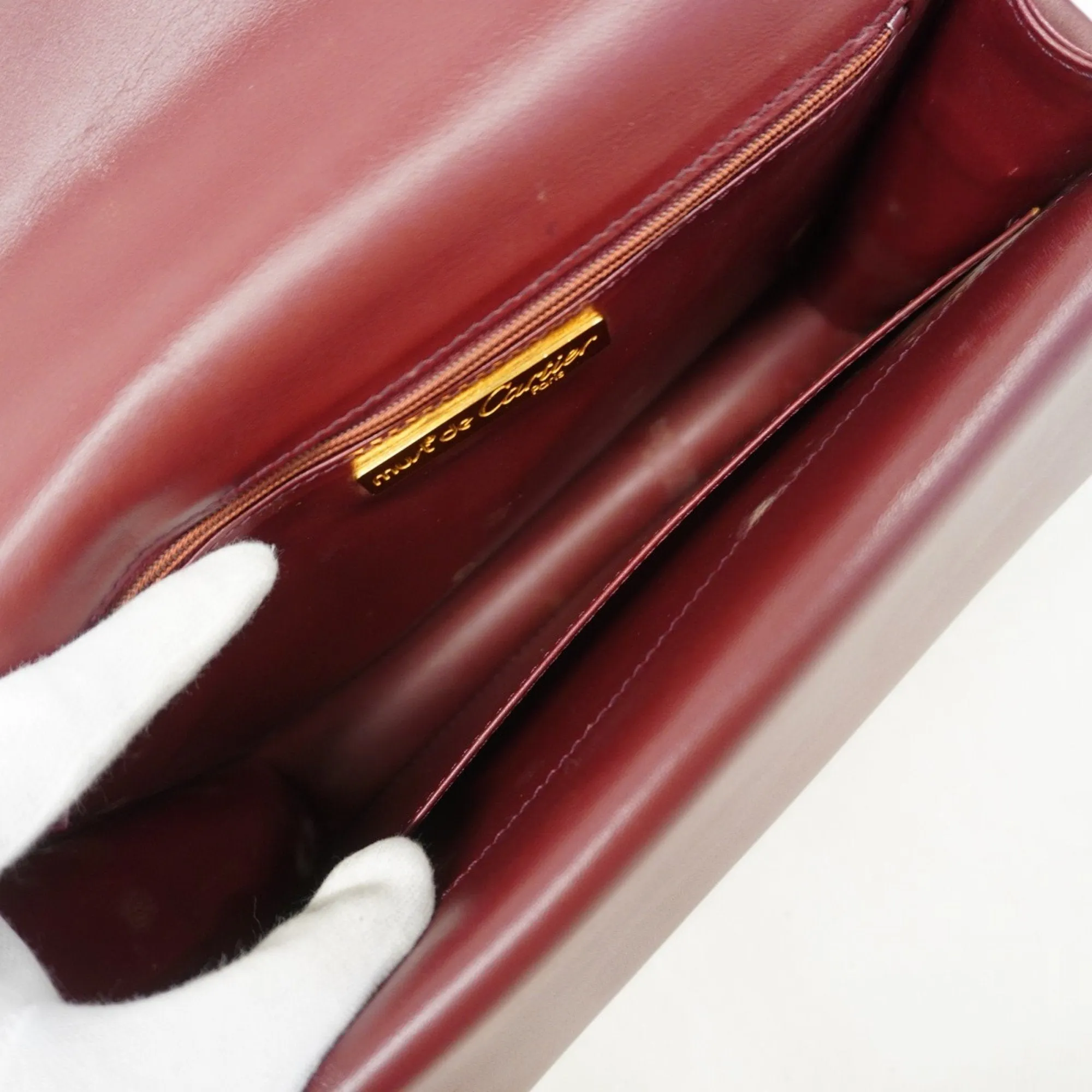 Cartier Leather Shoulder Bag (Pre-Owned)