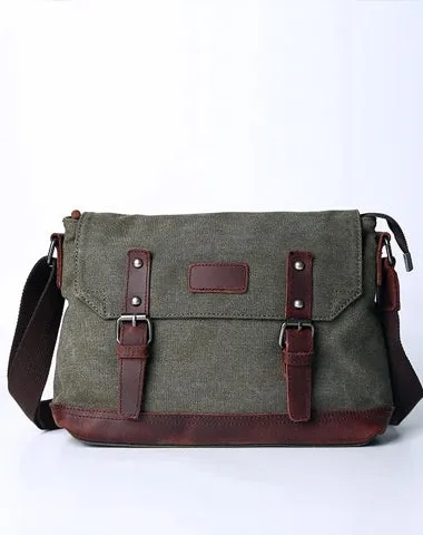 Casual Canvas Mens Womens Simple 10???? Side Bag Green Courier Bag Messenger Bag Backpack for Men