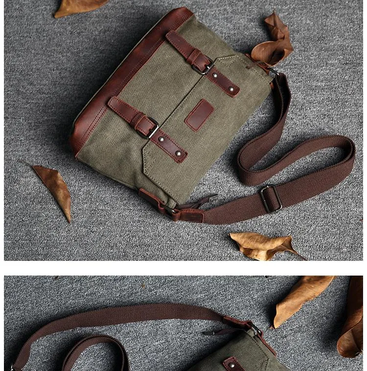 Casual Canvas Mens Womens Simple 10???? Side Bag Green Courier Bag Messenger Bag Backpack for Men