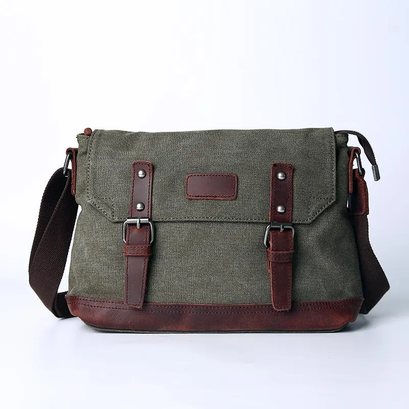 Casual Canvas Mens Womens Simple 10???? Side Bag Green Courier Bag Messenger Bag Backpack for Men
