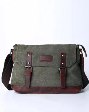 Casual Canvas Mens Womens Simple 10???? Side Bag Green Courier Bag Messenger Bag Backpack for Men