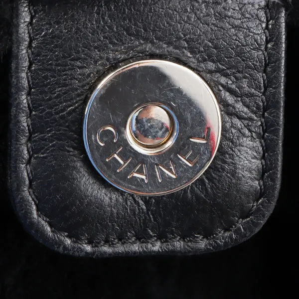 Chanel Around 2006 Made Mouton Cc Mark Stitch Shoulder Bag With Pouch Black