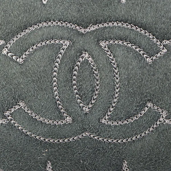 Chanel Around 2006 Made Mouton Cc Mark Stitch Shoulder Bag With Pouch Black