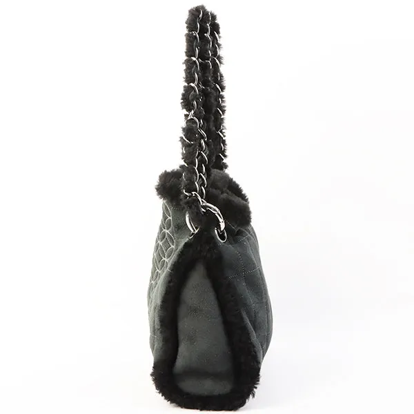 Chanel Around 2006 Made Mouton Cc Mark Stitch Shoulder Bag With Pouch Black