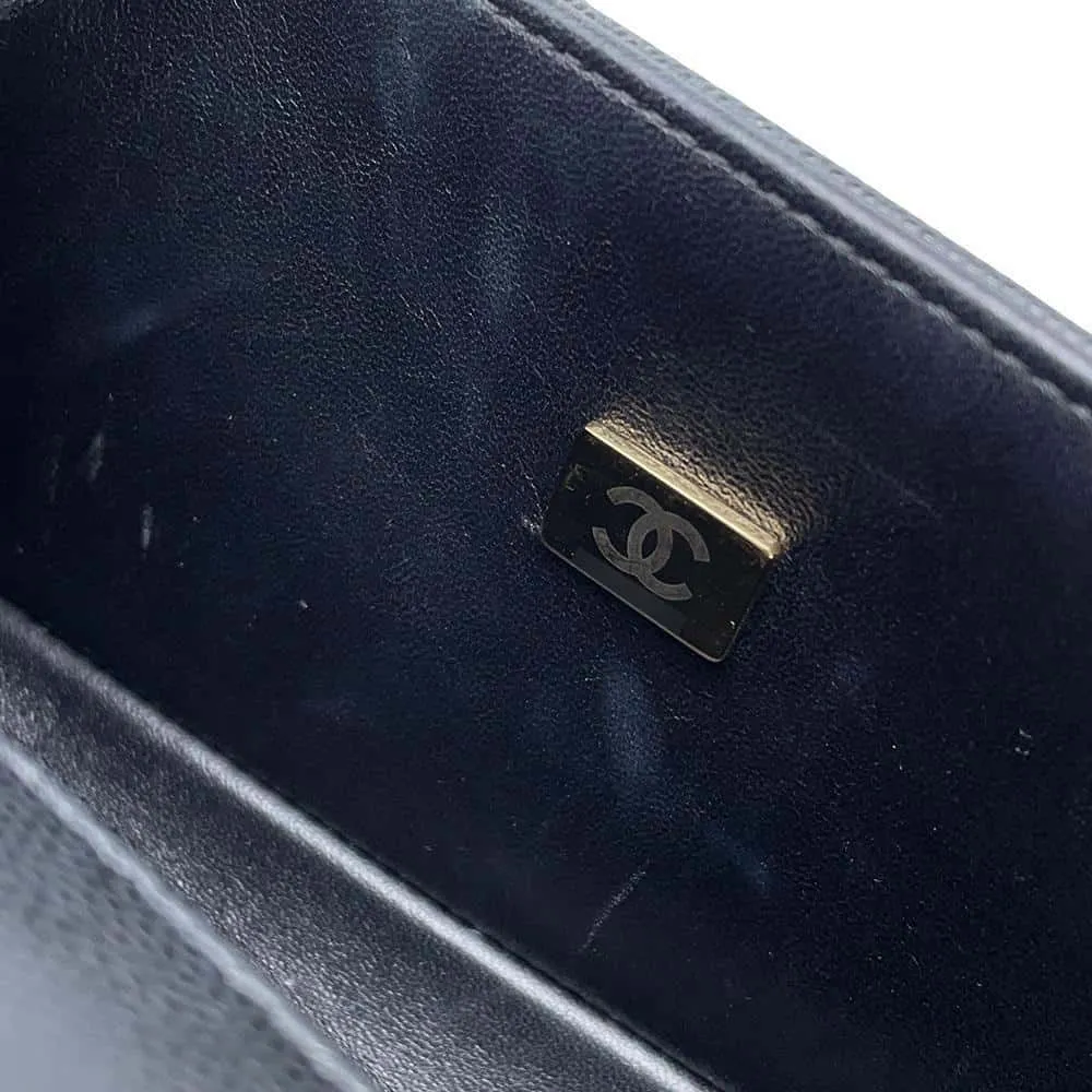 CHANEL Boy Chanel ChainShoulder Black A67085 Caviar Leather Size Small
