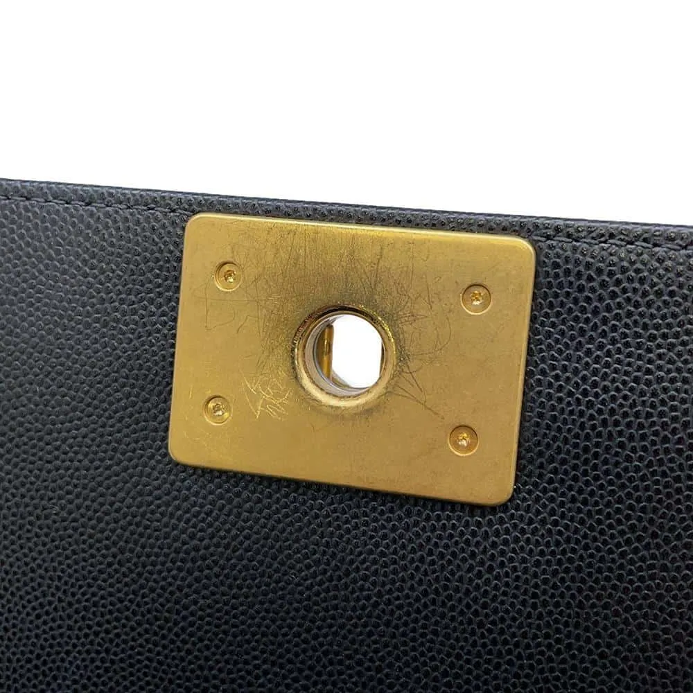 CHANEL Boy Chanel ChainShoulder Black A67085 Caviar Leather Size Small