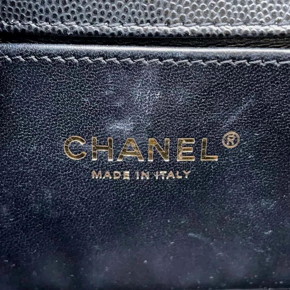 CHANEL Boy Chanel ChainShoulder Black A67085 Caviar Leather Size Small