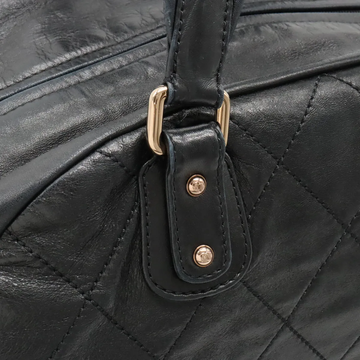 CHANEL Chanel Cocomark Mini Boston  Bag Shoulder  Shoulder Tooth Black Black Black Blumin