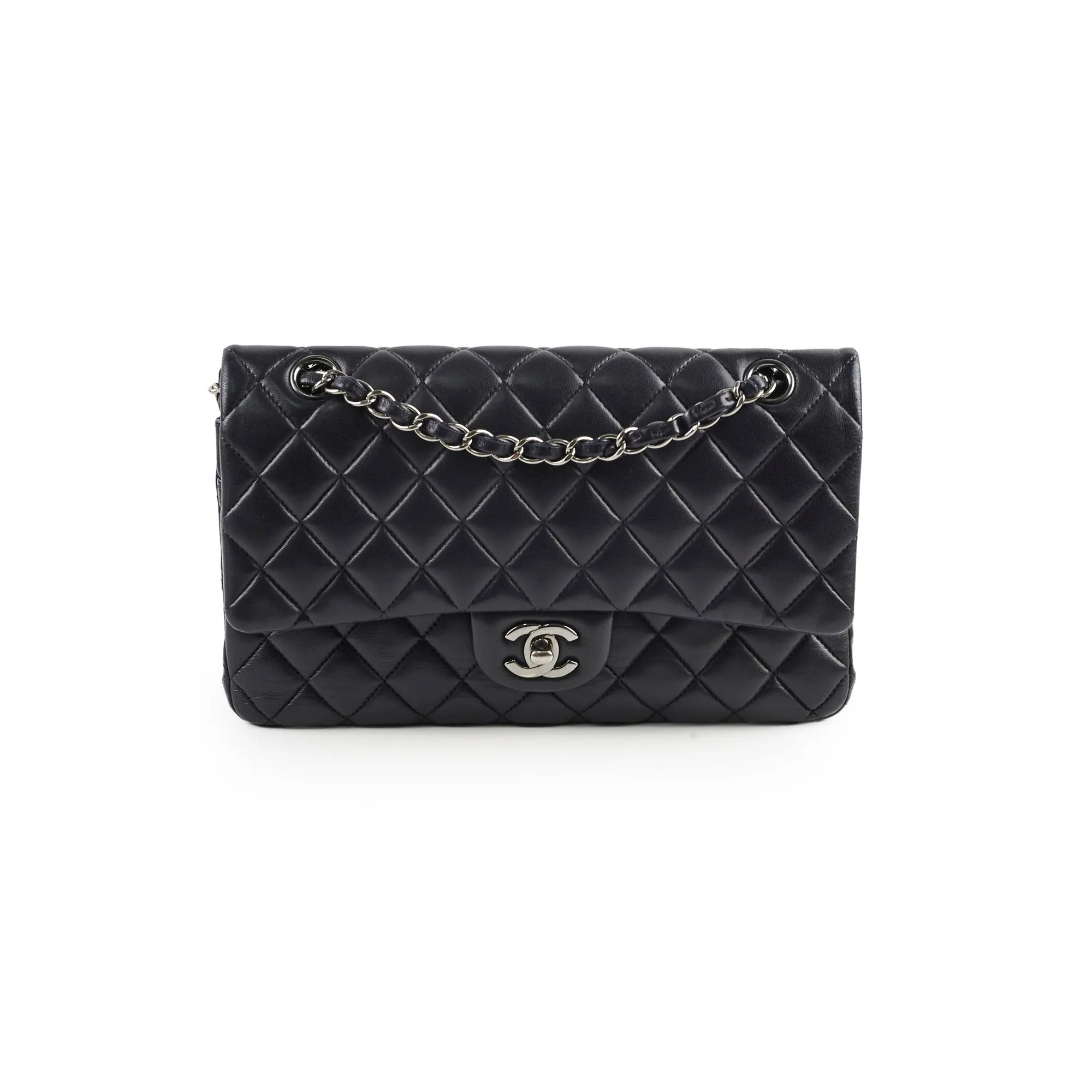 Chanel Classic Flap Medium/ Large M/L Lambskin Black Shoulder Bag - Series 23