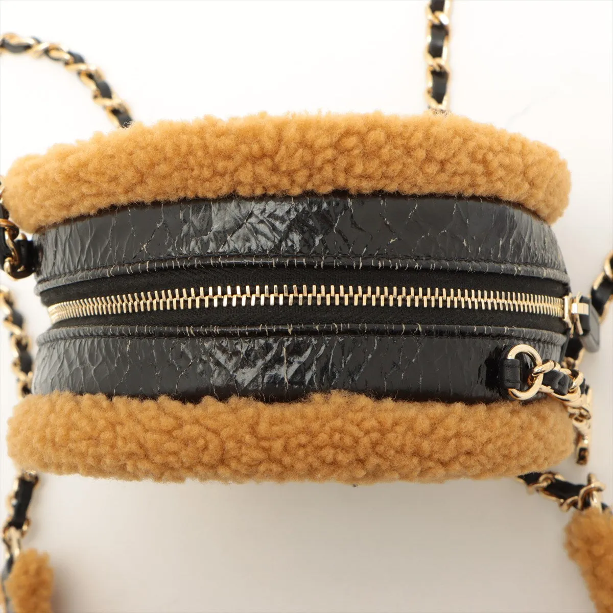 Chanel Coco Boar Chain Shoulder Bag Black  Brown Gold  28th