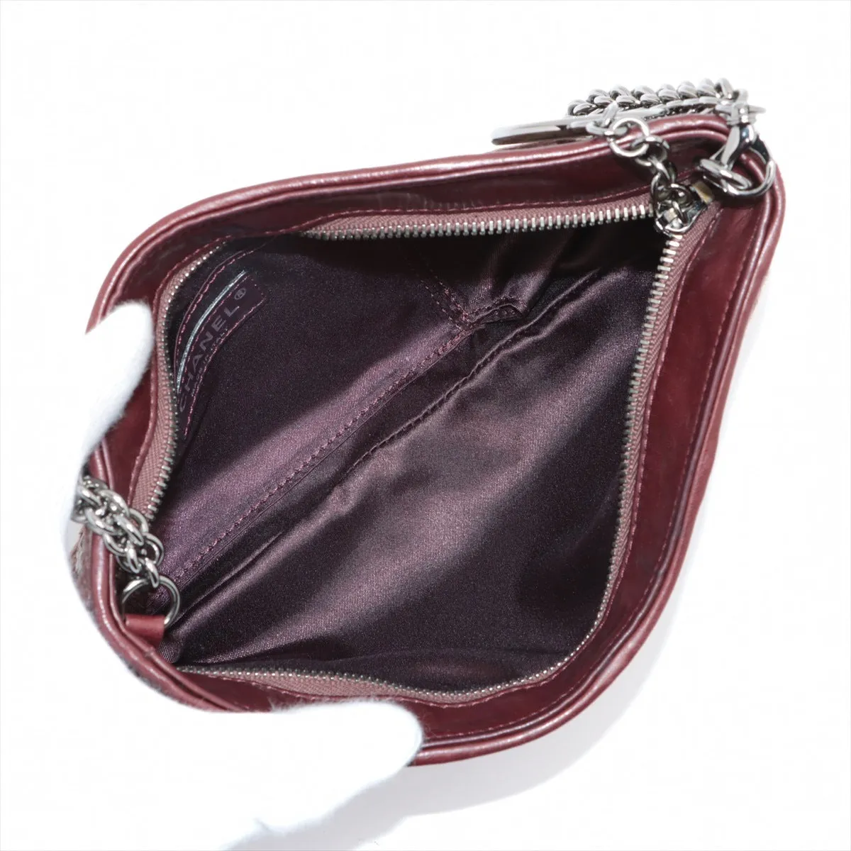 Chanel Coco Leather  Pearson Chain Shoulder Bag Multicolor Silver  11th