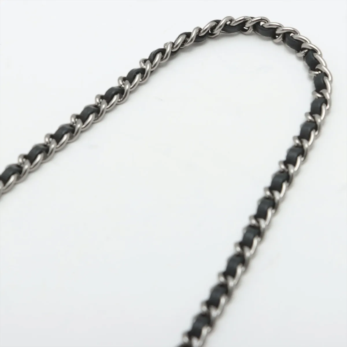 Chanel Lambskin  Chain Shoulder Bag Black Silver Gold  17th