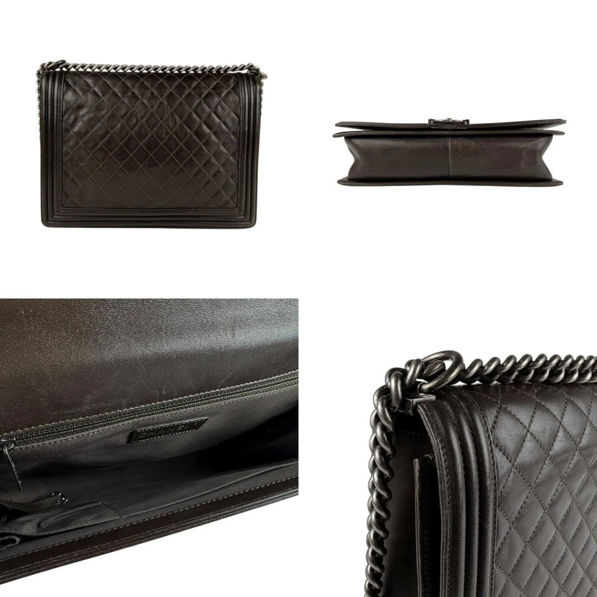Chanel Leather Metal Shoulder Bag (Pre-Owned)