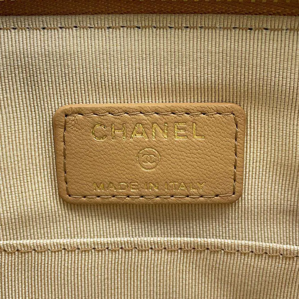 CHANEL Matelasse Chain ShoulderPouch Beige/Multicolor AP1074 Leather Tweed