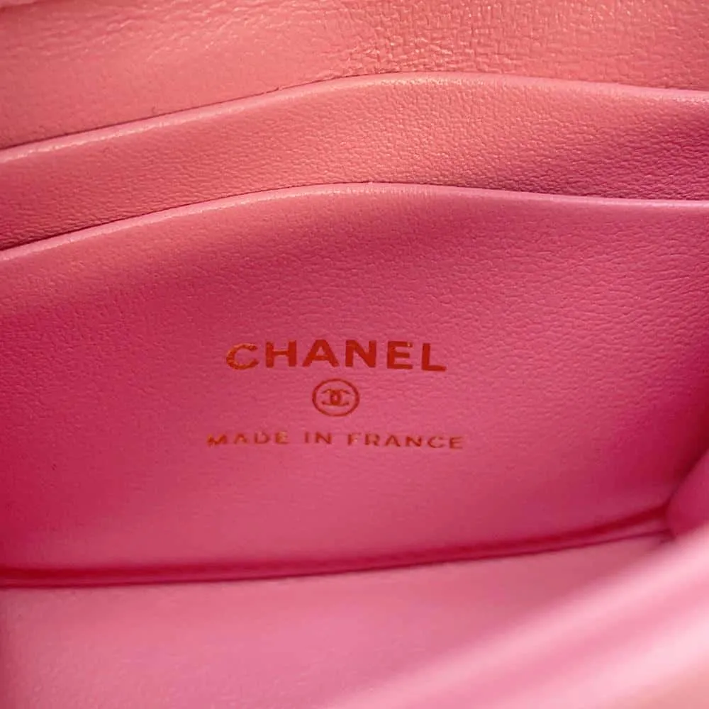 CHANEL Matelasse ChainShoulder Bag Pink AP2682 Lambskin Size 11