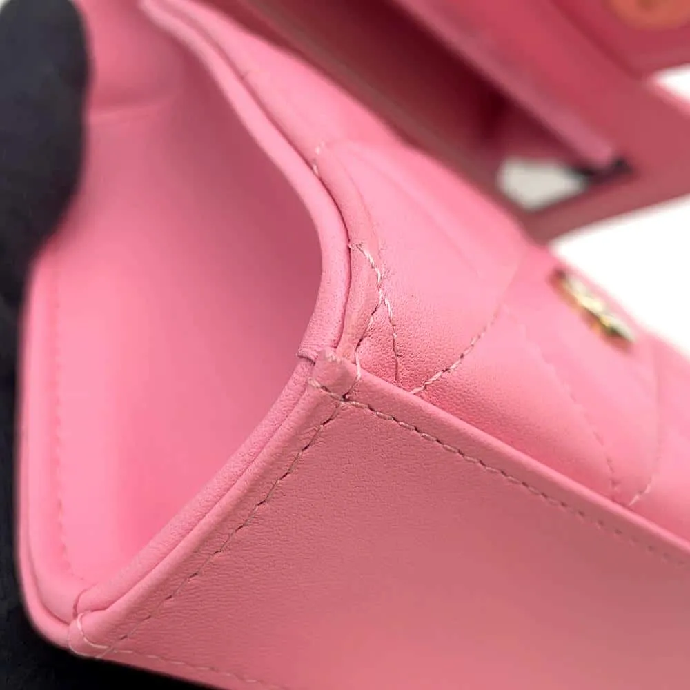 CHANEL Matelasse ChainShoulder Bag Pink AP2682 Lambskin Size 11