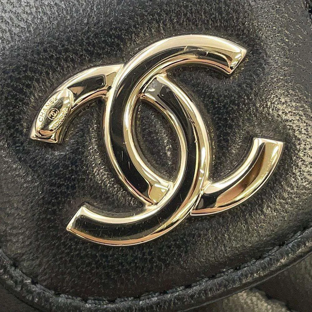 CHANEL Matelasse Mini Vanity ChainShoulder Bag Black AP2428 Lambskin Denim Size Mini