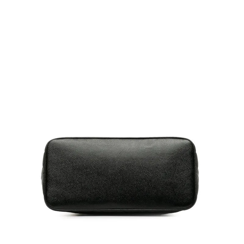 Chanel Matrases Medallion   ilver  Tooth Bag Shoulder Bag Black Caviar S Leather  CHANEL