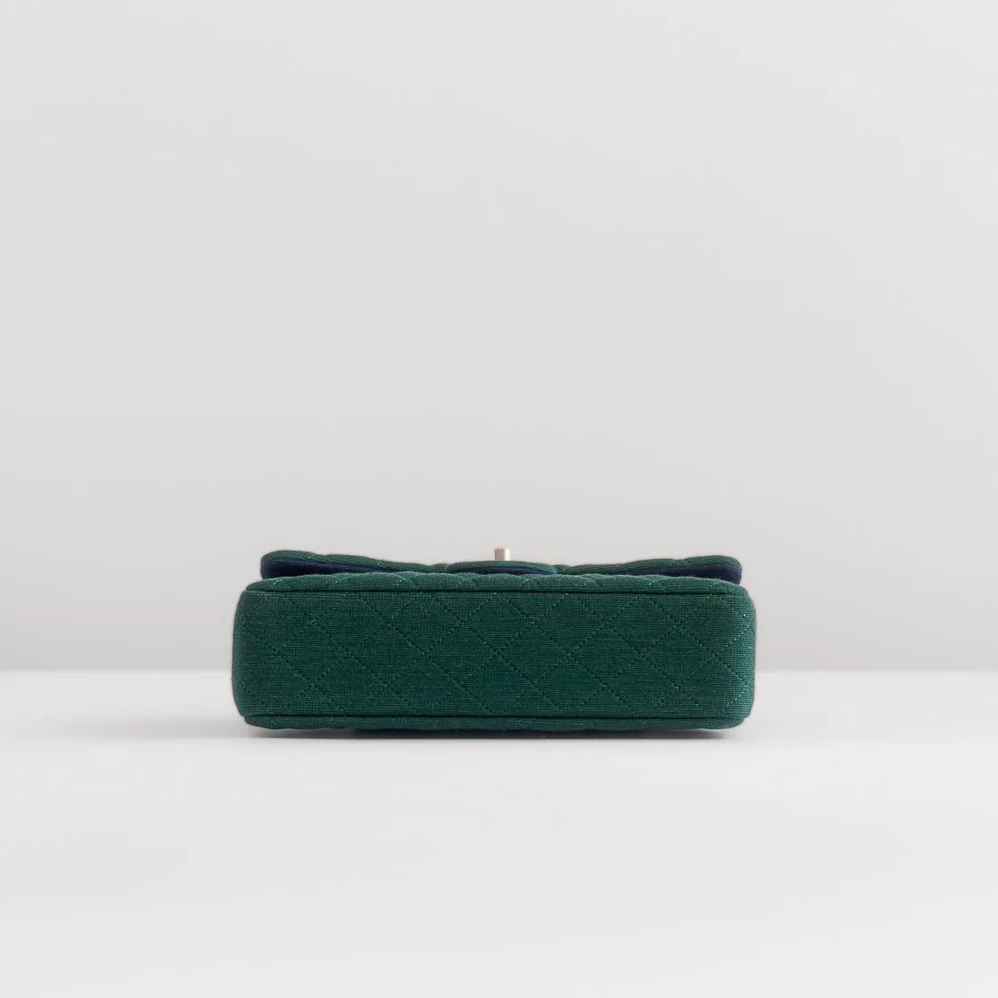 CHANEL - TIMELESS BAG MEDIUM DOUBLE FLAP GREEN QUILTED JERSEY