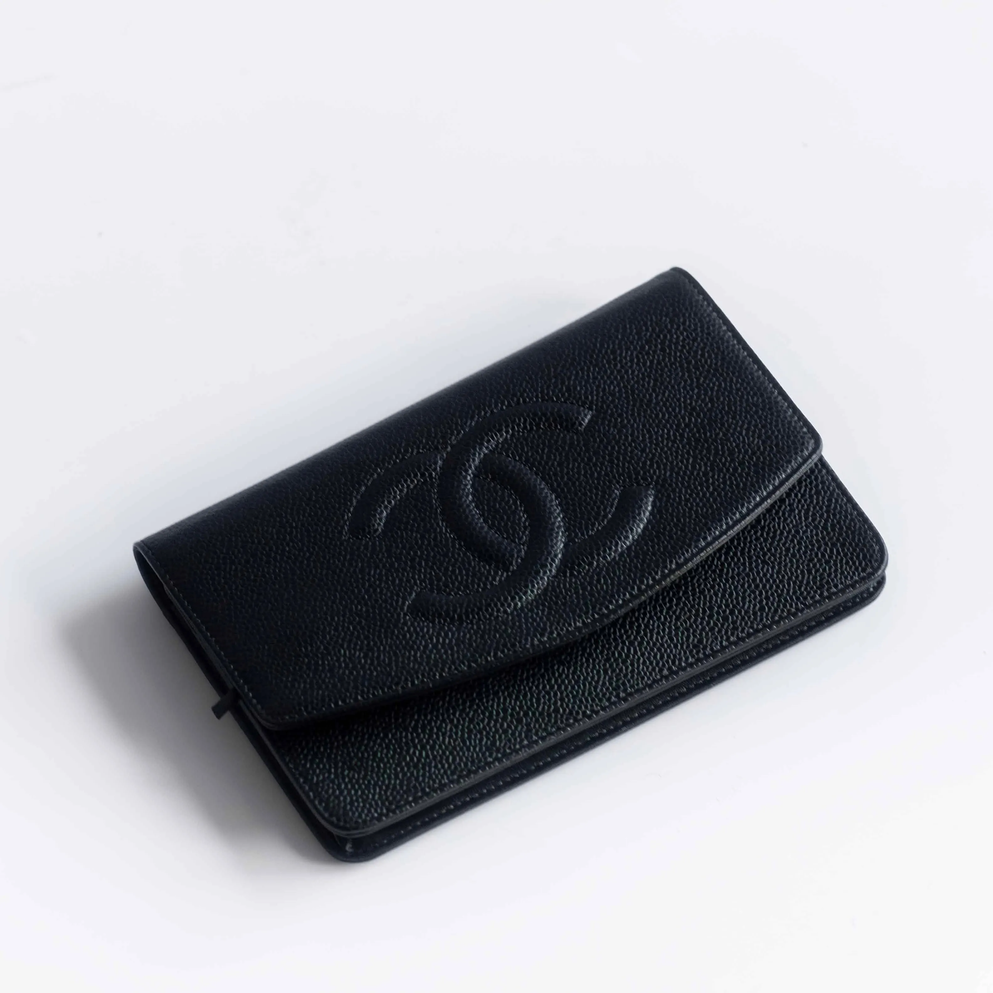 CHANEL - WALLET ON CHAIN BLACK CAVIAR LEATHER