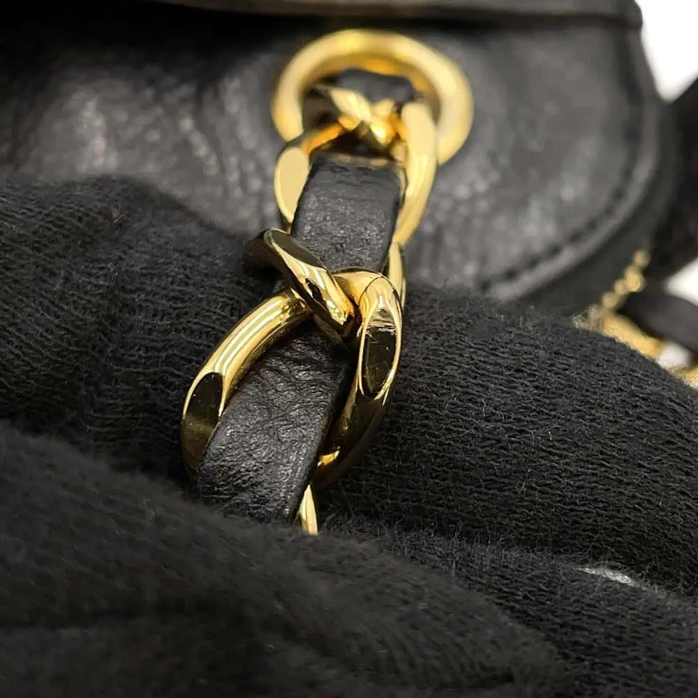 CHANEL WChain One Shoulder Bag Black A08058 Caviar Leather