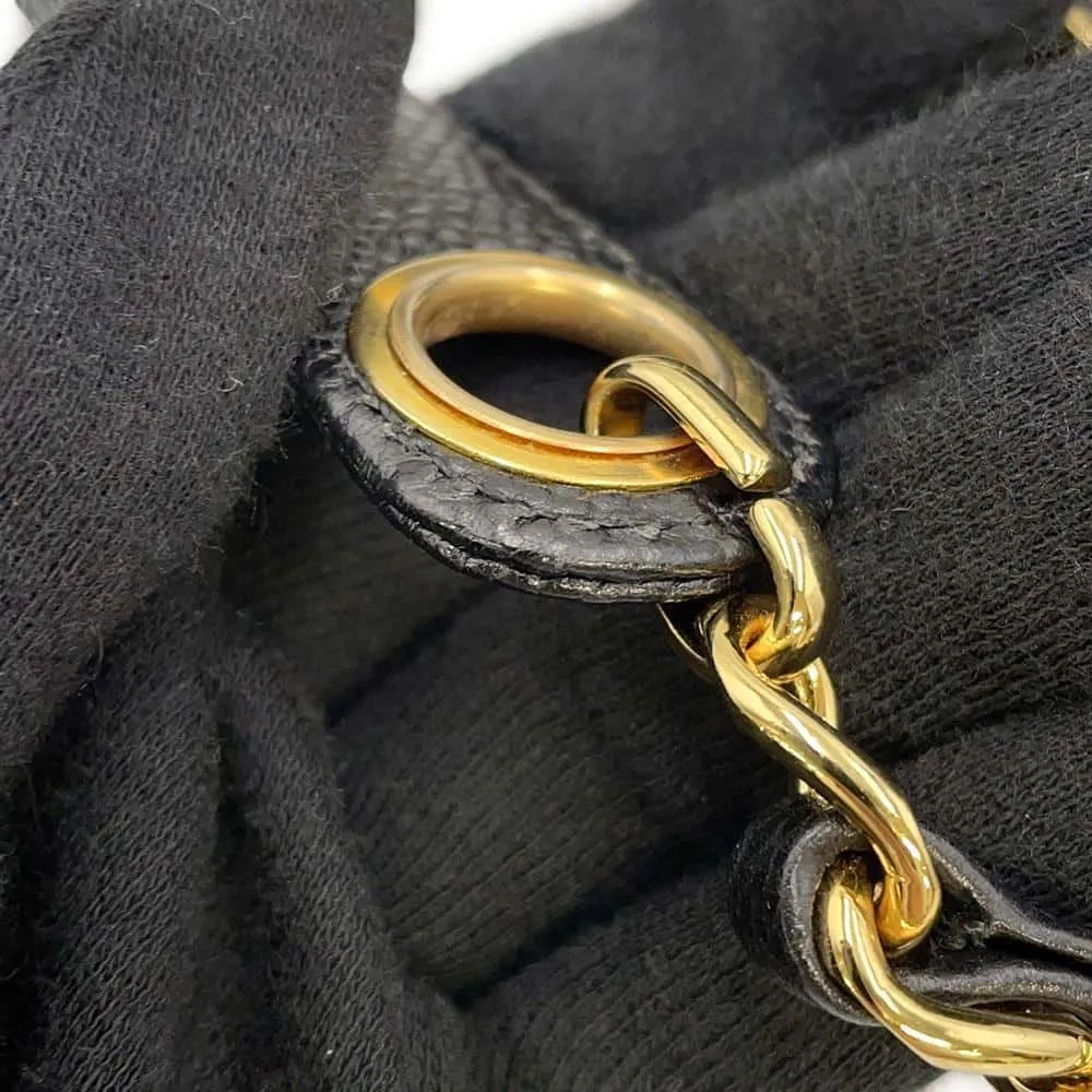 CHANEL WChain One Shoulder Bag Black A08058 Caviar Leather