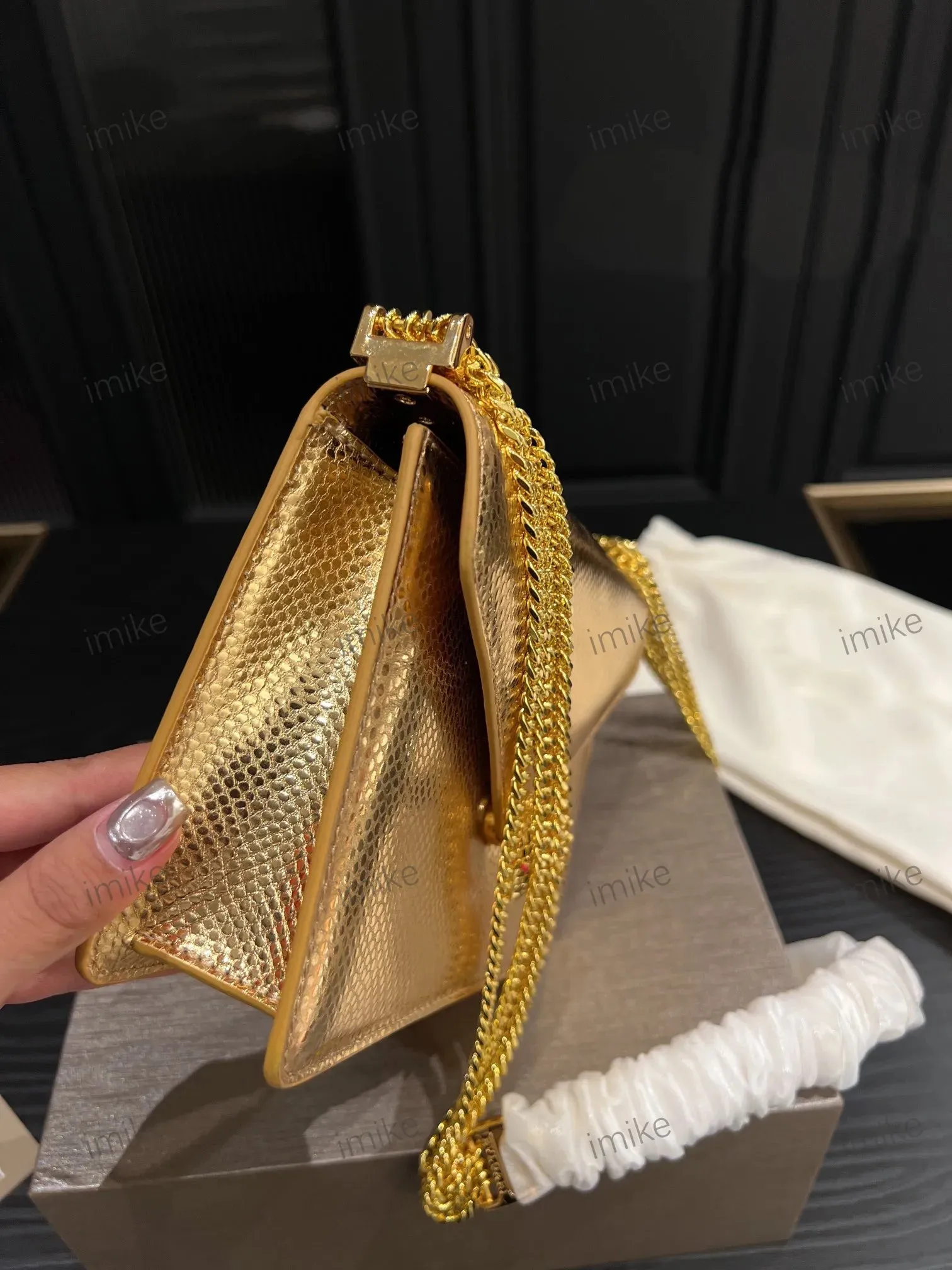 Chic Mini Envelope Shoulder Bag with Multi-Chain Detail