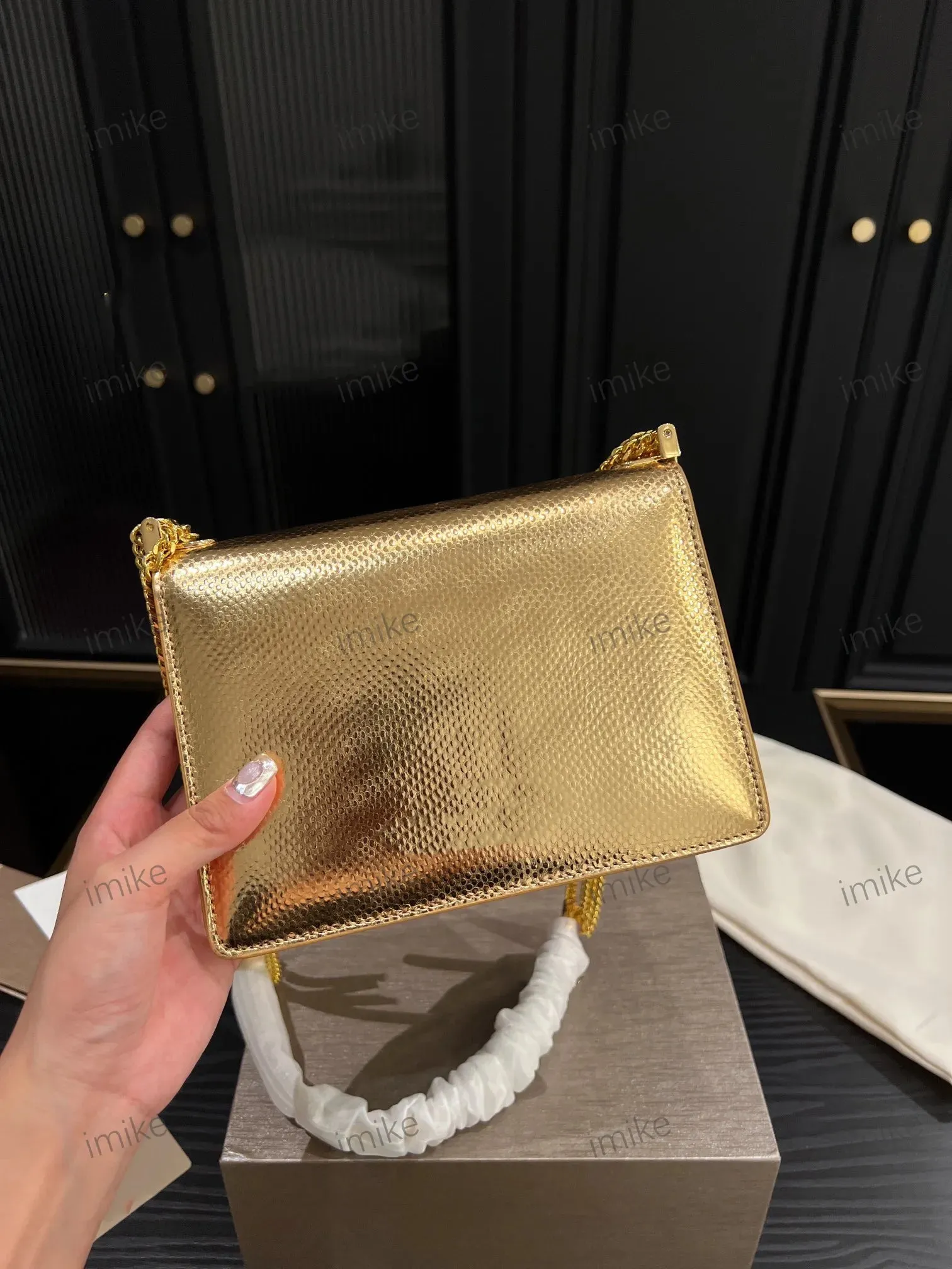 Chic Mini Envelope Shoulder Bag with Multi-Chain Detail